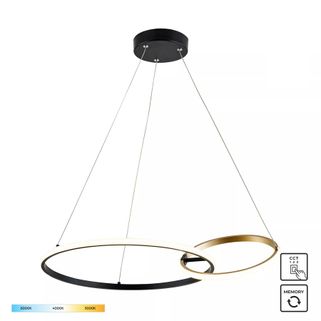 Lampa wisząca RANDO 20002P-GD - czarny/złoty    Wymiary: - szerokość: 64 cm - głębokość: 26 cm - wysokość: 150 cm   Materiał: - metal - aluminium...