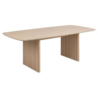 Wymiary: - długość: 220 cm - szerokość: 105 cm - wysokość: 76 cm - wysokość do blatu: 73,2 cm   Materiał: - MDF - fornir dębowy olejowany...