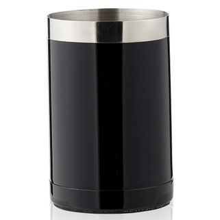 Wymiary: - średnica: 6 cm - wysokość: 10 cm Materiał: metal Kolor: czarny