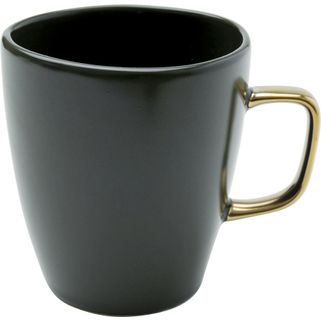 Kubek z uchwytem VIBRATIONS 380 ml - ciemnozielony/złoty    Ceramiczna zastawa stołowa z duszą – seria Vibrations została wykonana z kamionki o...