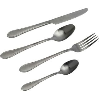 Zestaw 16 sztućców CUCINA - grafit mat Materiał: stal nierdzewna lakierowana Informacje dodatkowe: - waga: 0,92 kg - produkt wykonywany ręcznie; każdy...