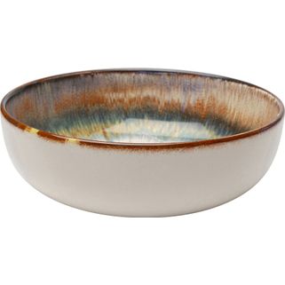 Miska kamionkowa LAGUNA BLUE 18 - biały/niebieski   Wymiary: - szerokość: 18,4 cm - głębokość: 18,4 cm - wysokość: 6,5 cm   Pojemność: 1000 ml  ...