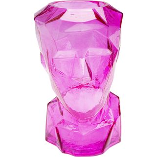Wazon szklany PRISMA FACE - różowy Wymiary: - szerokość: 23,5 cm - głębokość: 18 cm - wysokość: 30 cm Materiał: szkło barwione Informacje...