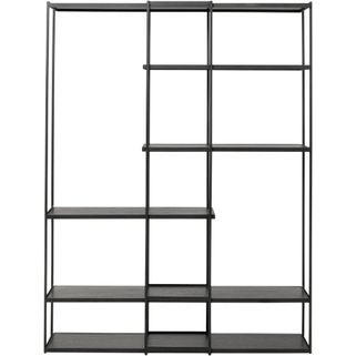 Wymiary: - szerokość: 150 cm - głębokość: 35 cm - wysokość: 200 cm Materiał:  - płyta MDF fornirowana - stal malowana proszkowo