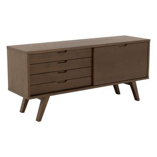 Wymiary:  - szerokość: 160 cm - głębokość: 45 cm - wysokość: 72 cm - wysokość nogi: 25 cm   Materiał:  - fornir dębowy lakierowany (korpus, blat,...