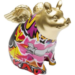 Figurka dekoracyjna GRAFFITI FLYING PIG 16 cm - wielokolorowy Wymiary: - szerokość: 16 cm - głębokość: 10,5 cm - wysokość: 16 cm Materiał: polirezyna...