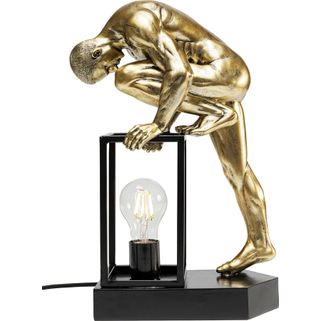 Lampa stołowa NUDE MAN STRETCHING - złoty / czarny Wymiary: - szerokość: 26,5 cm - głębokość: 15,5 cm - wysokość: 38,5 cm - długość kabla: 200 cm...