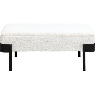 Ławka tapicerowana ze schowkiem ANGELO - biały / czarny Wymiary: - szerokość: 101 cm - głębokość: 46 cm - wysokość: 45 cm Materiał:  - tapicerka:...