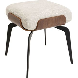 Taboret MARC - beżowy / czarny Wymiary: - szerokość: 45 cm - głębokość: 45 cm - wysokość: 52 cm   Materiał: - tapicerka: tkanina (100% poliester);...