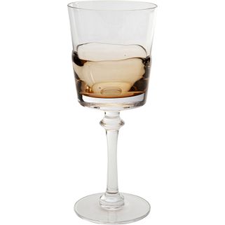Wymiary: - średnica: 8,6 cm - wysokość: 20,6 cm - pojemność: 320 ml Materiał: szkło Kolor: transparentny / brązowy