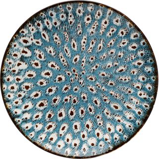 Talerz deserowy GIOIA 21 cm - niebieski Wymiary: - średnica: 21,2 cm - wysokość: 2,3 cm Materiał: porcelana Informacje dodatkowe: - waga: 0,4 kg - można...