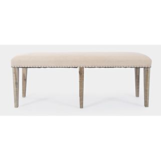 Ławka tapicerowana w stylu rustykalnym w kolorze ciemnego drewna z charakterystycznymi przetarciami shabby-chic. Prostą formę o surowym wykończeniu...