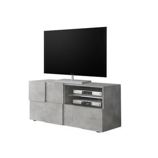 Szara szafka RTV DAMA 121 cm w optyce betonu to mebel wykonany z laminatu. Szafka pod telewizor DAMA beton 121 cm należy do włoskiej kolekcji DAMA -...
