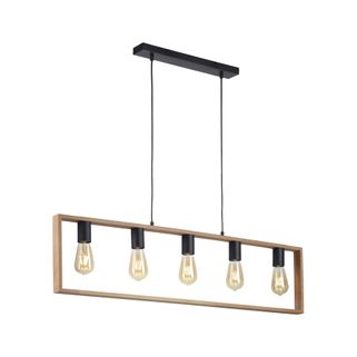 Lampa wisząca FRANKY 15653-18 - czarny / naturalny Wymiary: - szerokość: 100 cm - głębokość: 6 cm - wysokość: 120 cm Materiał: - metal - drewno Kolor:...