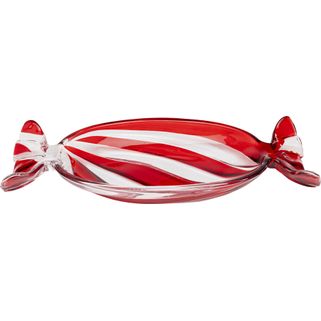 Miska AZUR 640 ml - biały / niebieski Wymiary: - szerokość: 34 cm - głębokość: 15 cm - wysokość: 4,5 cm Materiał: szkło barwione Waga: 0,96 kg