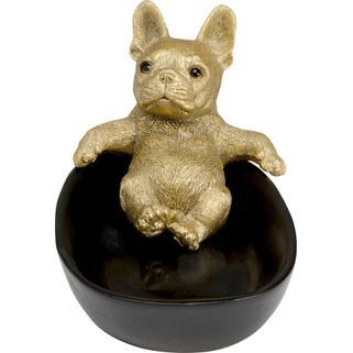 Miska dekoracyjna BATHING BULLDOG - złoty / czarny Wymiary: - szerokość: 20 cm - głębokość: 12 cm - wysokość: 13 cm Materiał: polirezyna Informacje...