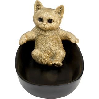 Miska dekoracyjna BATHING CAT - złoty / czarny Wymiary: - szerokość: 20 cm - głębokość: 12,5 cm - wysokość: 12 cm Materiał: polirezyna Informacje...