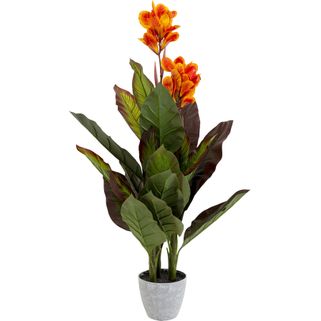 Roślina sztuczna CANNA LILY 115 cm Wymiary: - szerokość: 45 cm - głębokość: 45 cm - wysokość: 115 cm Materiał: - polietylen - poliester - cement -...