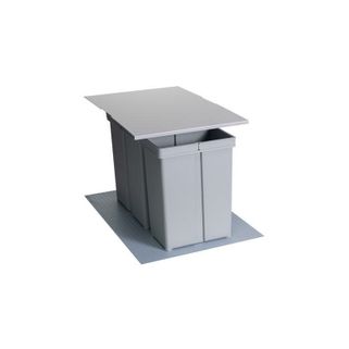 Wymiary: - szerokość: 225 mm - głębokość: 456 mm - wysokość: 320 mm Materiał: tworzywo sztuczne Kolor: szary Ilość pojemników: 1 x 17l + 1 x 8l...