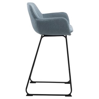 Lisa bar stool Seat dusty blue Town 89 Base metal matt black 2-Pack
