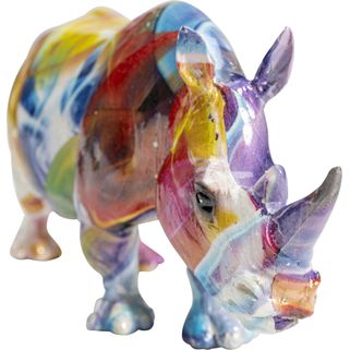 Figurka dekoracyjna COLORED RHINO - multikolor