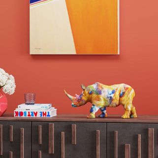 Figurka dekoracyjna COLORED RHINO - multikolor