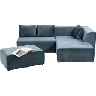 Narożnik modułowy prawy INFINITY VELVET - niebieski