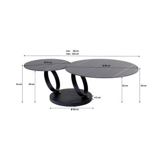 Stolik obrotowy BEVERLY 133x80 - czarny