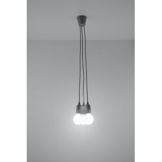 Lampa wisząca 3-punktowa szara 25x20 cm