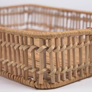 Zestaw 2 tac rattanowych 41x30 cm naturalne