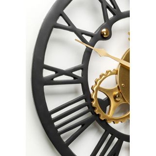 Zegar CLOCKWORK - czarny/złoty