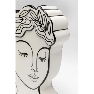 Wazon ceramiczny FAVOLA LADY 26 - biały/czarny