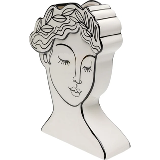 Wazon ceramiczny FAVOLA LADY 26 - biały/czarny