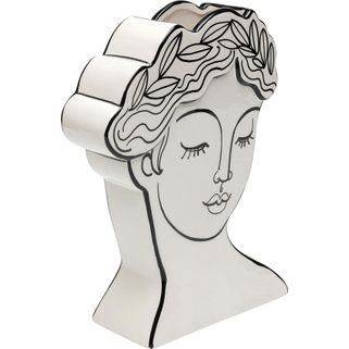 Wazon ceramiczny FAVOLA LADY 26 - biały/czarny