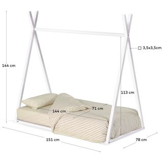 Łóżko dziecięce tipi MARALIS 70x140 - biały