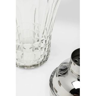 Shaker do drinków szkło transparentne i srebrne aluminium 500 ml