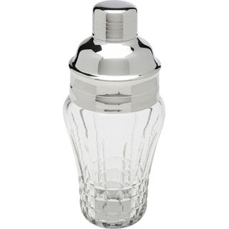 Shaker do drinków szkło transparentne i srebrne aluminium 500 ml