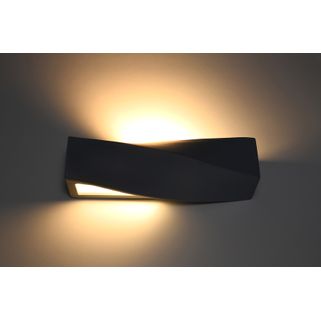 Kinkiet ceramiczny czarny 42x11 cm
