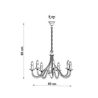 Lampa wisząca 7-punktowa biała 60x80 cm