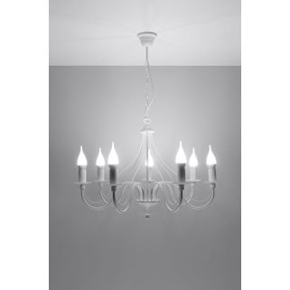 Lampa wisząca 7-punktowa biała 60x80 cm