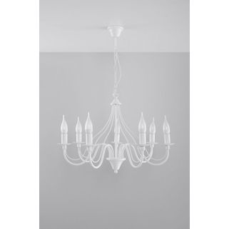 Lampa wisząca 7-punktowa biała 60x80 cm