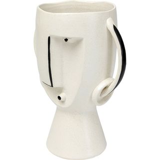 Wazon z uchwytami FACE POT 30 - biały