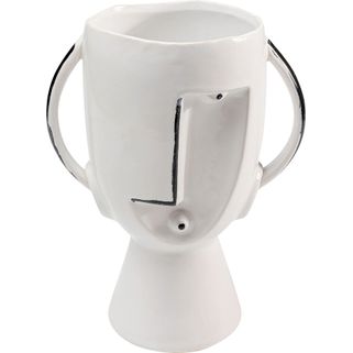 Wazon z uchwytami FACE POT 30 - biały