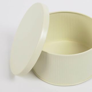 Pudełko dekoracyjne metalowe żółte 11 cm