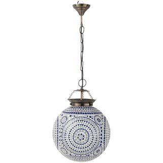Lampa wisząca EKI MOSAI B 35 cm - biało-niebieski