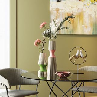 Wazon z porcelany CALABRIA GREEN - biało-czarny/zielony
