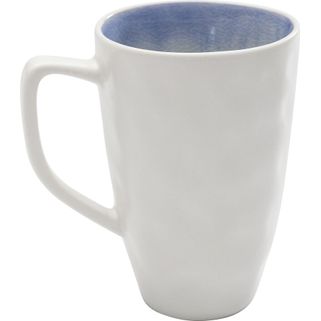 Kubek z uchwytem CRACKLE - biały/niebieski