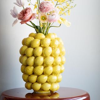 Wazon z porcelany LEMON JUICE 40 cm - żółty