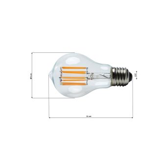 Żarówka LED Ø6x11 cm - transparentny