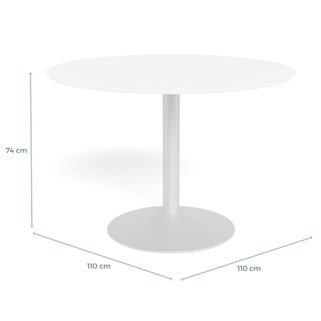 Stół okrągły IBIZA 110 cm - biały